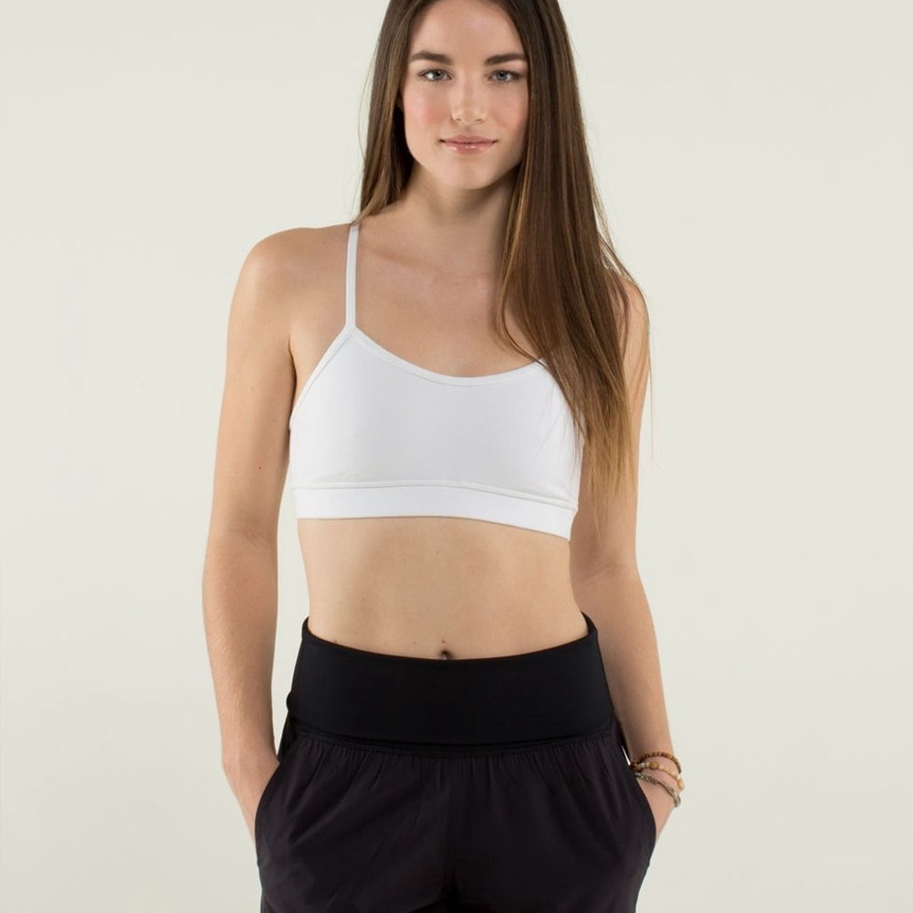 Lululemon Flow Y IV Sports Bra White Luon 6